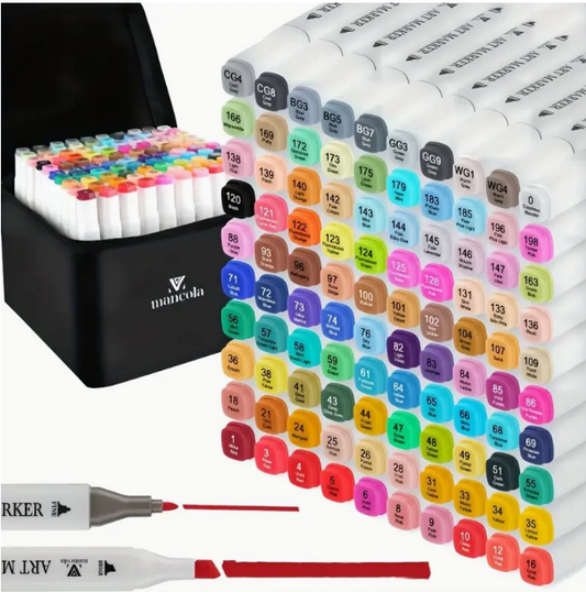 Markers - 100pcs Colors Alcohol Art Markers- Chisel & Fine Dual Tips Markers & Highlighters