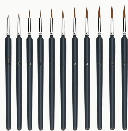 Paint Brushes Set of 11, Fine Detail Paint Brush Wooden Fine Mini Tiny Tip