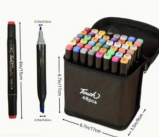 Markers - Touch Color 48pcs Colors Oily Double-headed Mark Pen Watercolor Pen