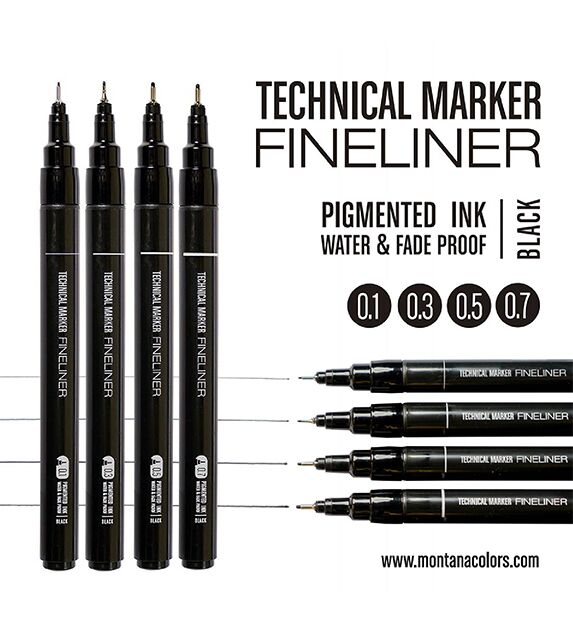 MTN Technical Marker 0.5mm Black - Pack of 6