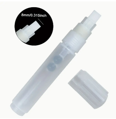 Empty Marker Pen Holder White Bottle 8mm