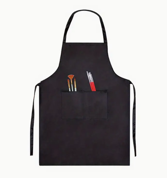 Black Apron With Adjustable Straps, Waterproof Painting Clothes, Painting Work Clothes,