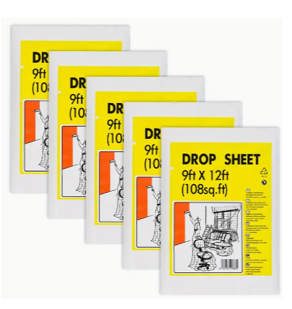 Drop Sheet - 1 Pack Painter Plastic Drop Cloths, Waterproof Plastic