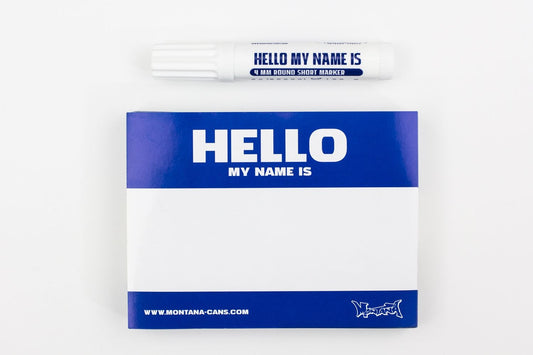 Montana Black - Sticker Hello Blue with Pen 100pcs.