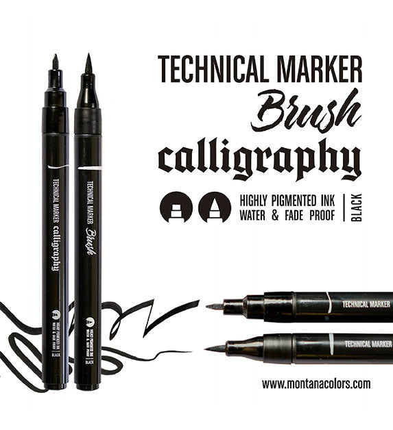 MTN Technical Marker Calligraphy 1.0 Black - Pack of 6