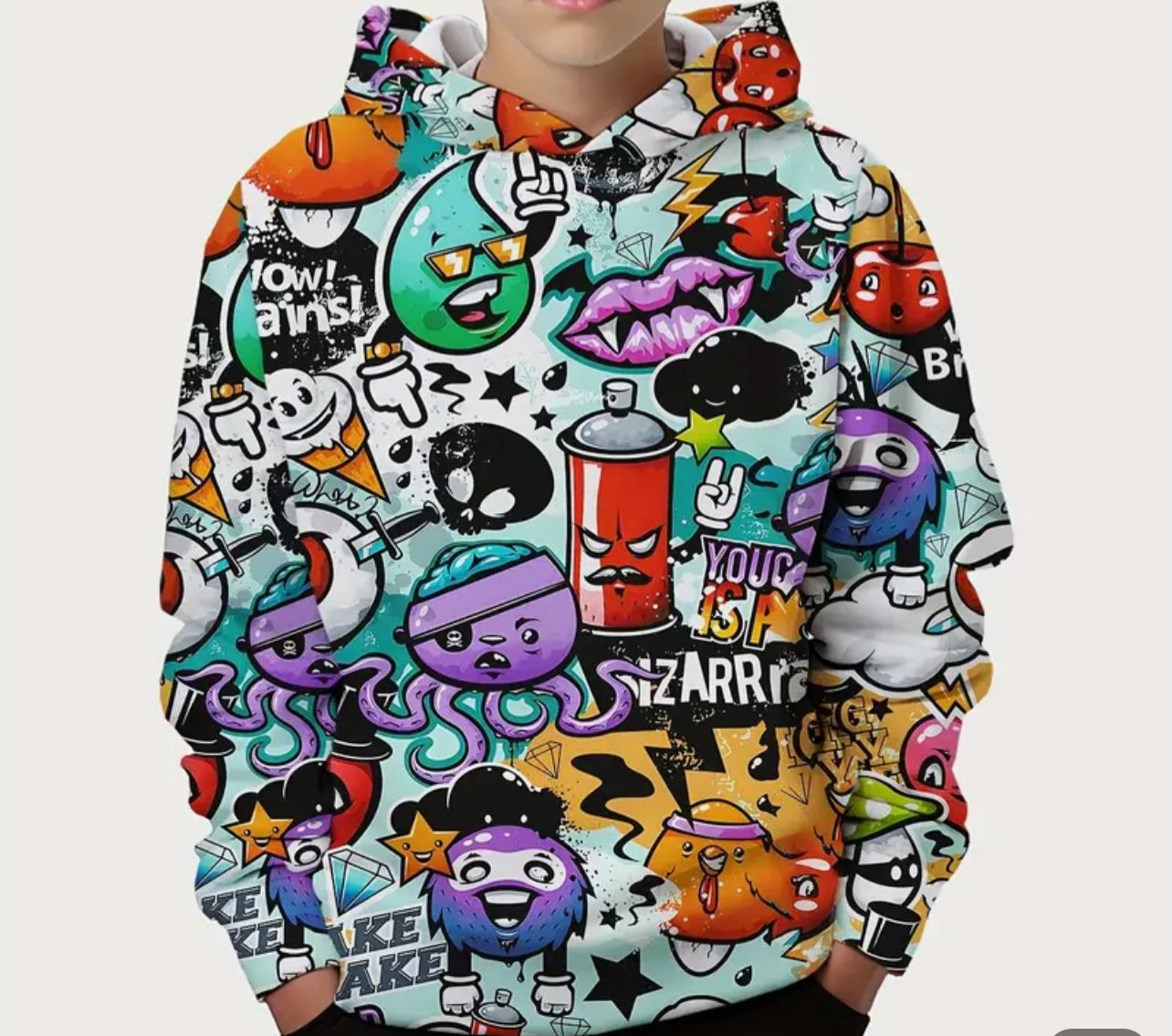 Graffiti Pattern Hoodie Sweatshirt