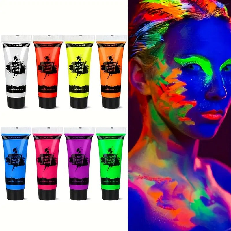 Glow in the Dark UV Neon Face and Body Paint, Washable 10ml